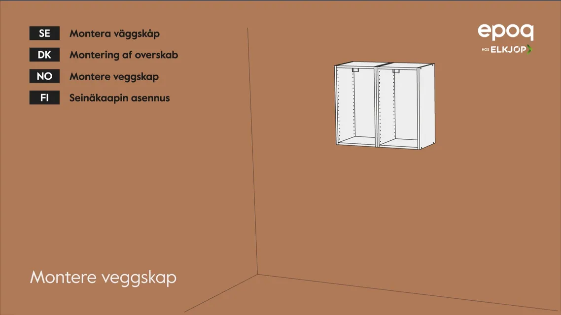 Epoq 11. Montere veggskap til vegg