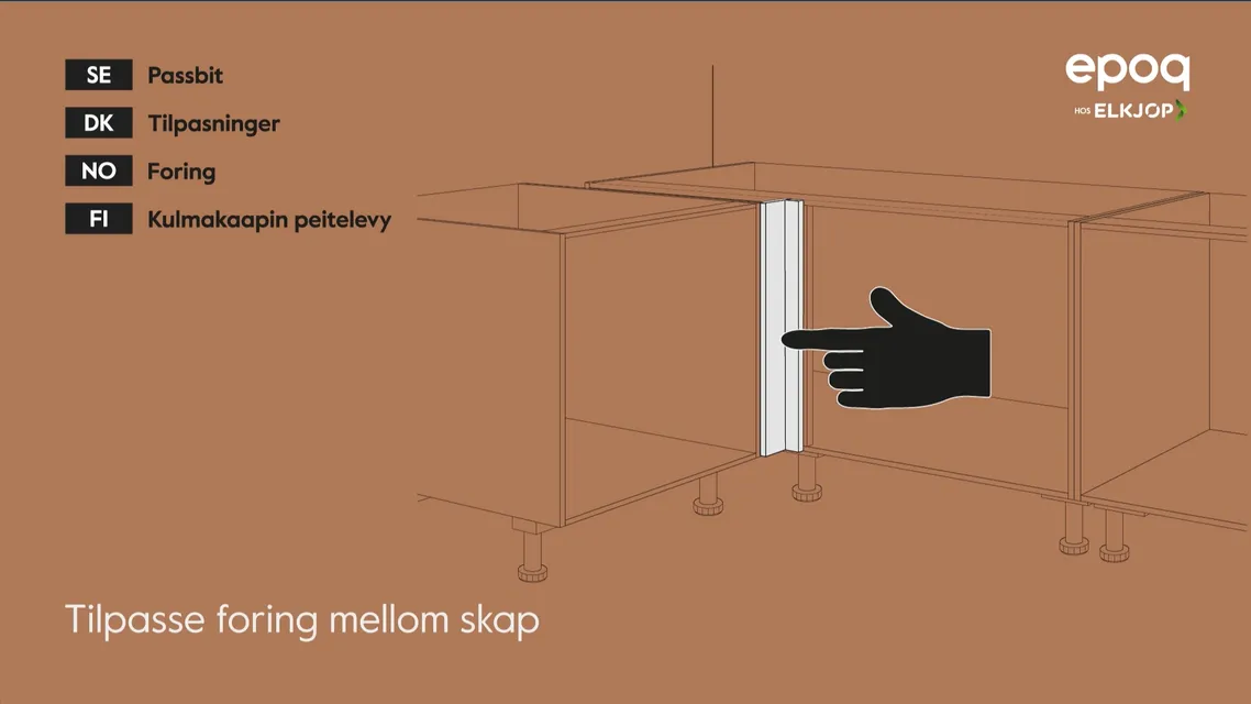 Epoq 09. Tilpasse foring mellom skap