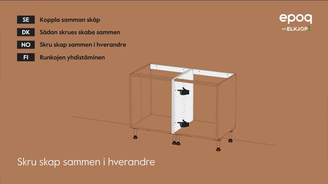 Epoq 08. Hvordan skru skap sammen i hverandre