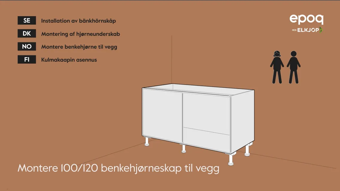 Epoq 07. montere benkehjørneskap til vegg